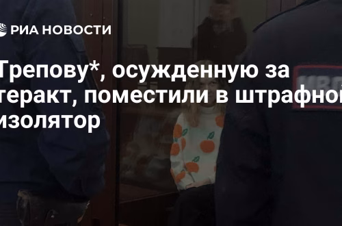 Трепову*, осужденную за теракт, поместили в штрафной изолято