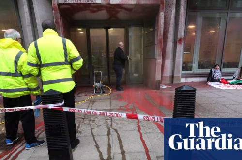 Protesta pro-Palestina tiñe el Ministerio de Justicia